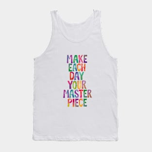 Make Each Day Your Masterpiece in Rainbow Watercolors Tank Top